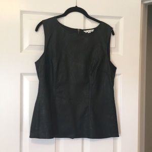 cabi Black Faux Leather Shell